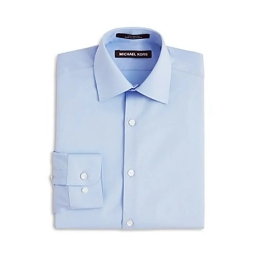 Michael Kors 100% Cotton‎ Little Boys Light Blue Button Down Shirt Size 4